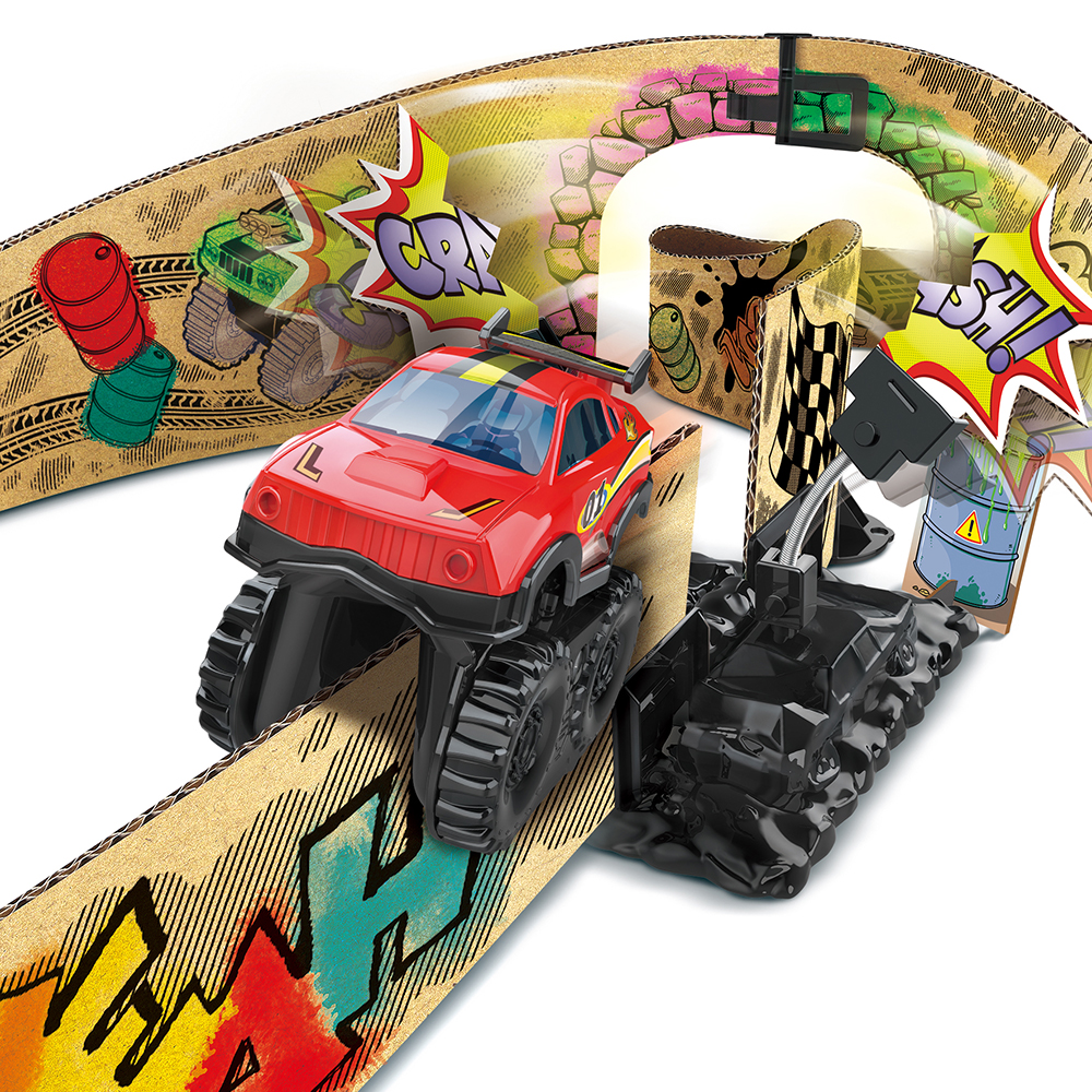 VTech - Circuit voiture en carton - Circuit Monster Tracks Car-Board Racers